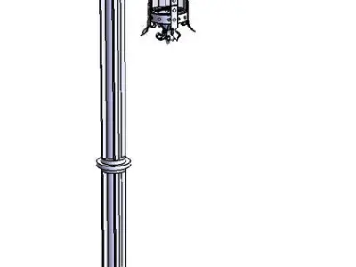 Outdoor lantern with double arm 3D model