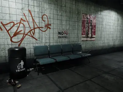 Subway Station 3D model get