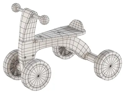 Ride On Balance Bike Sustainable Wood 3D model