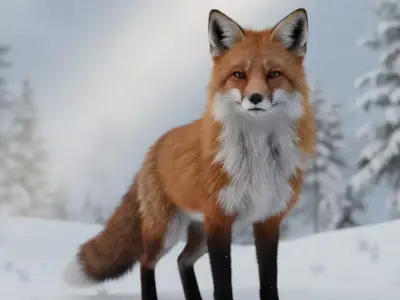 A Red Fox 3D model