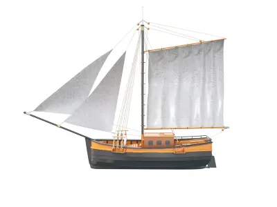 Ship Gaff sloop  3D model
