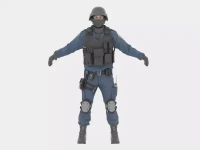 SWAT Police Rigged 3D Model 3D model