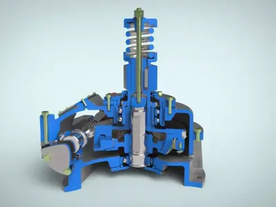 Worm gear with safety clutch 3D model