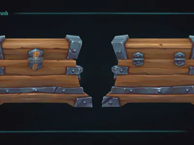 Stylized Rustic Chest Prop - Game-Ready Hand-Painted Asset - Free low-poly 3D model