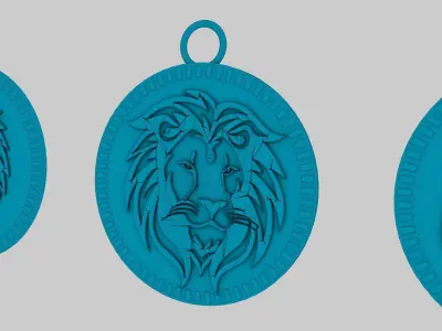  lion pendant 3D print model 3D model