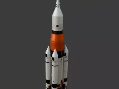 Mid - Poly Rocket model 3D model