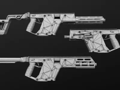 Kriss Vector SMG Low-poly 3D model