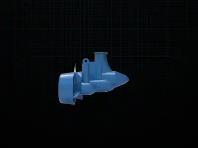 Azipod thruster propulsion 3D model