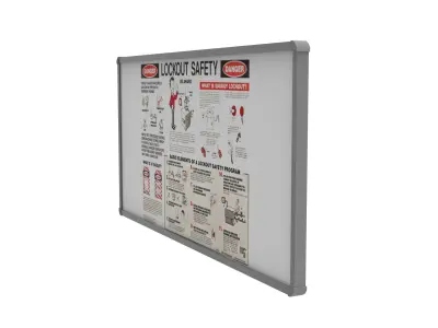 Lockout Safety Sign Board Low-poly 3D model