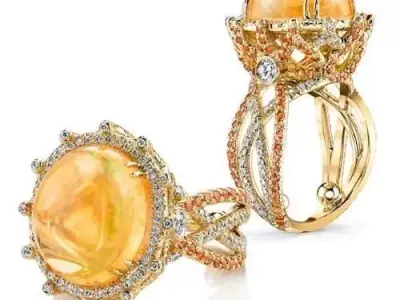 pearl engagement ring  3D print model