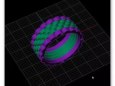 3 part eternity gold ring 3D print model