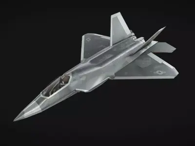 F-22 Jet Low-poly 3D model