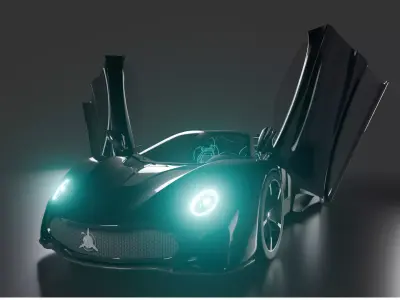 JTX GX50 Aetherion Hypercar Convertible rigged and animated Low-poly 3D model
