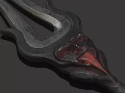 Fantasy Demon Sword Low-poly 3D model
