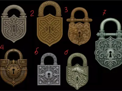 Locks and Keys big Collection 3D print model