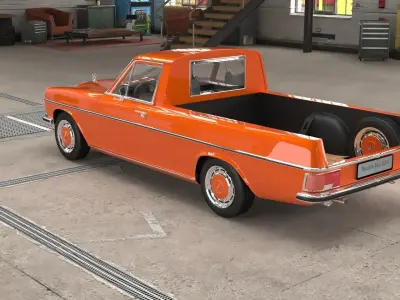 1972 model Mercedes Benz 220 D Pickup 3D model