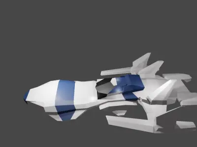 Spaceship spacecraft Low-poly 3D model
