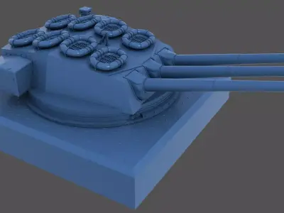 Italian 381-50 triple turret - Personal license - 1-72 scale 3D print model