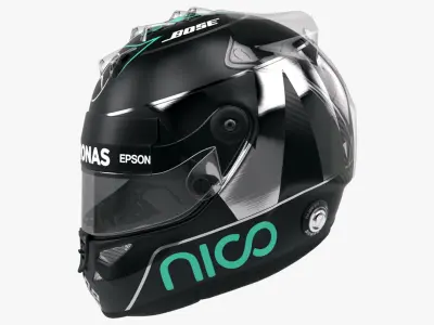 Nico Rosberg 2016 style Racing helmet 3D model