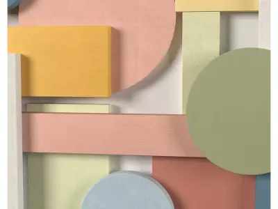 Wall Colored shapes Decoration - 60x60 - Collection - Part 1 3D model