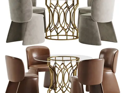 evie leather dining chair  3D model