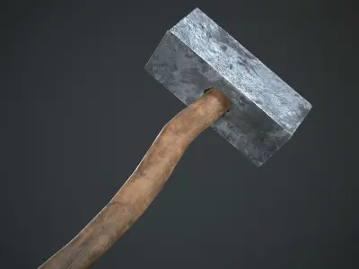 sledgehammer Low-poly 3D model 2