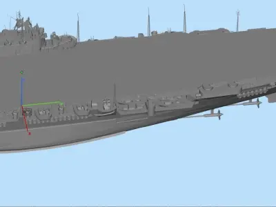 BRITISH AIRCRAFT CARRIER Low-poly 3D model