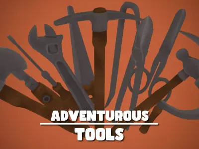 Adventurous - Tools Low-poly 3D model