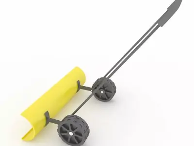 Snow Shovel with Wheels 3D model