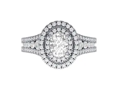 Oval Art Deco Ring 3D print model 5