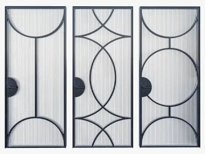 Interior Door Metal Set 01 3D model