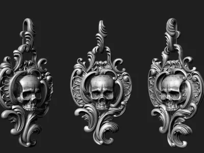 Skull ornament pedant 3D print model