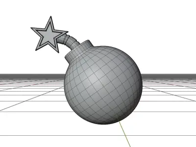 3D Bomb Game asset Cartoon Low-poly 3D model