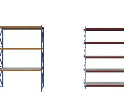 Realistic Wooden Shelves 3D Model Low-poly 3D model