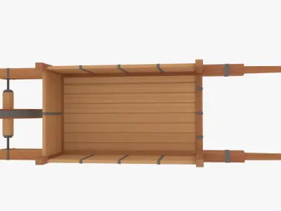 Medieval Wheel Barrow Low-poly 3D model