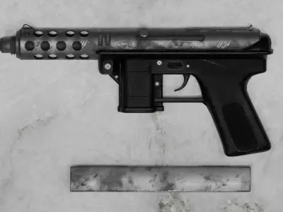 Tec 9 Stylized Gun Submachine gun Low-poly 3D model