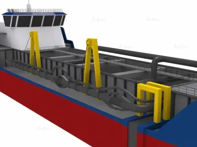 Trailing Suction Hopper Dredger - TSHD 3D model