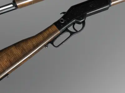 Winchester shotgun Low-poly 3D model