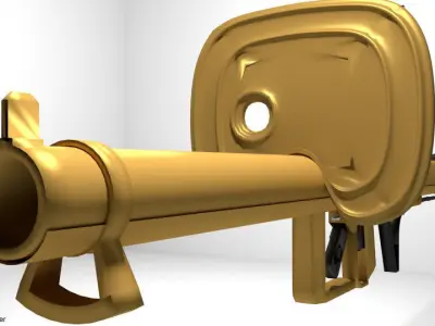 Rocket Launcher - Shoulder-fired - Raketenpanzerbuchse with Shie 3D model