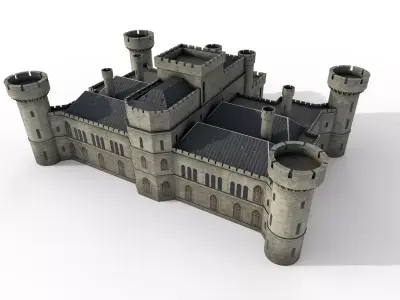 Eastnor Castle Low-poly 3D model