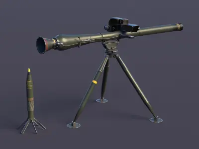 Breda Folgore 80 ATGM Italy  Low-poly 3D model