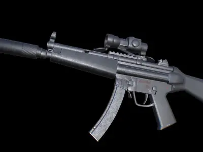 MP5 A2 - Game Ready - Low-poly 3D model