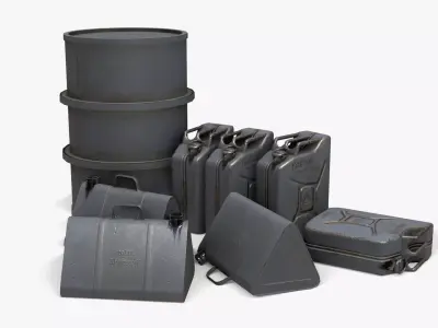 WW2 Liquid Storage Assets 02 Low-poly 3D model