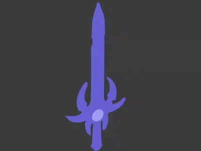 Stylized Blue Energy Sword Low Poly Game Asset Low-poly 3D model