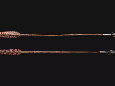 Medieval Wooden War Bow Archer Weapon Armory Low-poly 3D model