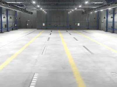 Garage Interior 01 All PBR Unity UE Textures Included Low-poly 3D model