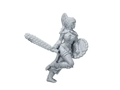 Amazon Warrior girl 2 3D print model