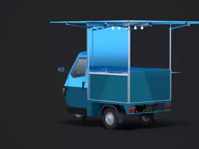 Piaggio Ape 50 Food Cart 3D model