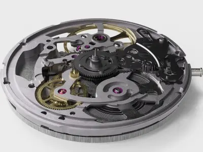 Swiss Skeleton Automatic Watch Movement 3D model