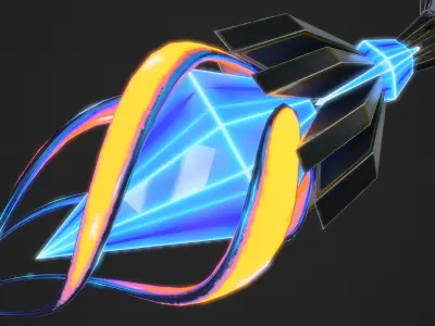 Fantasy staff 1 Low-poly 3D model